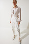 Women's Beige Blouse Detailed Crop Shirt RG00022 - 5