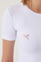 Women's White Bow Detailed Crop T-Shirt MC00279 - 4