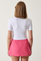 Women's White Bow Detailed Crop T-Shirt MC00279 - 5