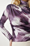 Women's Plum Draped Stand Collar Sandy Blouse FF00138 - 4