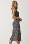 Women's Black and White Cut Out Detailed Patterned Knitted Dress MC00270 - 2