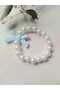 baby child special occasion gift ribbon pearl bracelet blue