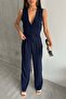 Women's Navy Blue Palazzo Trousers 1017-0001 - 5