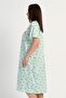 Women's Large Size Short Sleeve Green Nightgown C8T8N3161 - 2