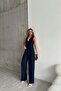 Women's Navy Blue Palazzo Trousers 1017-0001 - 2