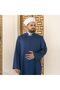 Siraç Hakim Collar Navy Blue Plain İmam Cube