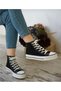 Long Thick Sole Black Sneakers