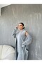 WOMEN'S COMFORTABLE FIT SIZE DETAILED BLUZED CARDIGAN PANT 3-PIECE SET - 4