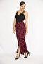Women's Fujya Large Size Front Slit Woven Viscose Trousers 65n36501 - 4