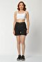 Whatsup Cargo Pocketed Denim Women's Shorts - Black - 3