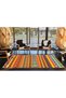 Modern Decorative Carpet with Hexagonal Geometric Pattern in Orange Yellow Tones 4384 - 4