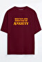 Anxiety Printed Unisex Black - White - Orange - Beige Oversize T-shirt