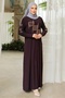 Amaya Stoned Hijab Dress 832 - Plum - 4