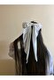 White Scarf Bow Buckle - Long Tailed Bow Clip Hair Clip - 4