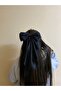 Black Scarf Bow Buckle - Long Tailed Bow Clip Hair Clip - 3