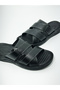 Men's Leather Black/Tan 40-45 Orthopedic Slippers - 3