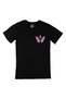 Fly to Your Dreams Colorful Winged Pocket Logo Design Black T-Shirt