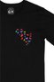 Colorful Butterflies Black T-Shirt with Pocket Logo Design - 2
