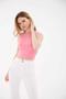 Pink Sleeveless Crop Blouse - 2