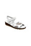 (Clavi) Genuine Genuine Leather Poly Light Sole Stitched Casual Women's Comfort Sandals WHITE