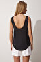 Women's Black U-Neck Loose Crepe Blouse RC00148 - 7
