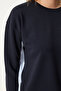 Women's Navy Blue Poplin Detailed Knitted Sweatshirt MC00274 - 5