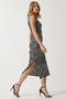 Women's Black and White Cut Out Detailed Patterned Knitted Dress MC00270 - 3