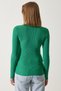 Women's Green Cut Out Detailed Ribbed Knitted Blouse SF00005 - 4