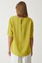 Women's Oil Green Crew Neck Flowing Viscose Blouse RC00152 - 5