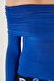 Women's Cobalt Blue Off-the-Shoulder Gather Detailed Blouse FF00161 - 4