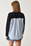 Women's Navy Blue Poplin Detailed Knitted Sweatshirt MC00274 - 6