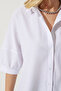 Women's White Balloon Sleeve Poplin Shirt DD01308 - 6