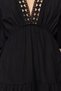 Black Mini Woven Lace Detail 100% Cotton Beach Dress Tbess24El00116 - 6