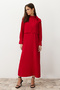 Burgundy Tie-Detail Collar Woven Dress TCTSS23EB00283 - 2