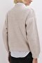 Women's Beige V-Neck Oversize Buttoned Knitwear Cardigan - 7
