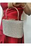 Women's Stoned Gold Evening Dress Clutch Portfolio Chain Strap Handheld Wedding Engagement Night Shoulder Bag - 2