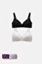 6817 Economic Pack of 2 Venice Unassisted Black - Ecru Lace Bra Set