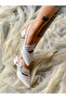 MIA White Patent Leather 3 BUCKLE HEELED SANDALS - 4