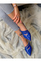 MİA COBALT BLUE Patent Leather 3 BUCKLE HEELED SANDALS - 7