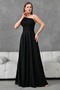 Glitter Fabric One Shoulder Asymmetric Collar Lined Maxi Length Black Evening Dress Graduation Dress 38995 - 6