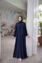 Ankanoor Navy Blue Medina Silk Prayer Dress with Shawl Anka 255047