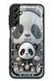 Glossy Phone Case for Samsung A04S White Lucky Panda Design