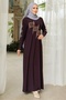 Amaya Stoned Hijab Dress 832 - Plum - 3