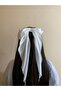 White Scarf Bow Buckle - Long Tailed Bow Clip Hair Clip - 7