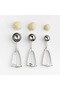 6 stainless steel 3 serving spoons, ice cream spoons, garlic masher, flour sieve - 4