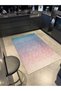 Pastel Painted Modern Decorative Carpet in Blue Pink Tones 4398 - 3