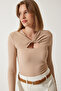 Women's Biscuit Cut Out Detailed Ribbed Knitted Blouse SF00005 - 2