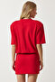 Women's Red Padded Lycra Knitted Dress NY00002 - 6