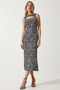 Women's Black and White Cut Out Detailed Patterned Knitted Dress MC00270 - 4