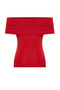 Red Carmen Collar Fitted/Body Sitting Knitted Madonna Collar Blouse Twoss24Bz00497 - 8